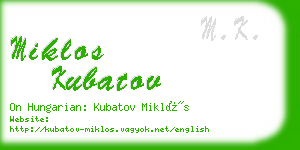 miklos kubatov business card